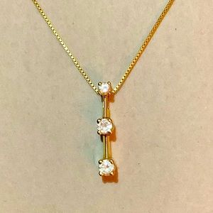 ZALES 14k 1/3ct DIAMOND 3 STONE NECKLACE $489